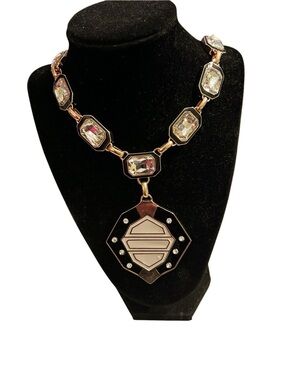 12th Tribe Gold-Tone Necklace with Clear Crystal Links 15” Drop